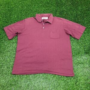 Vintage 80s Hartwell Polo Shirt XL 23x26 Burgundy USA